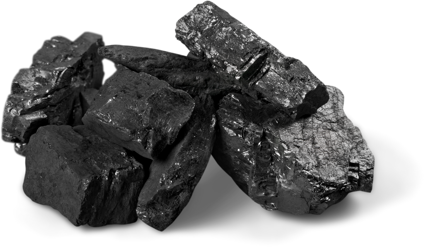 Pieces of Coal Isolated